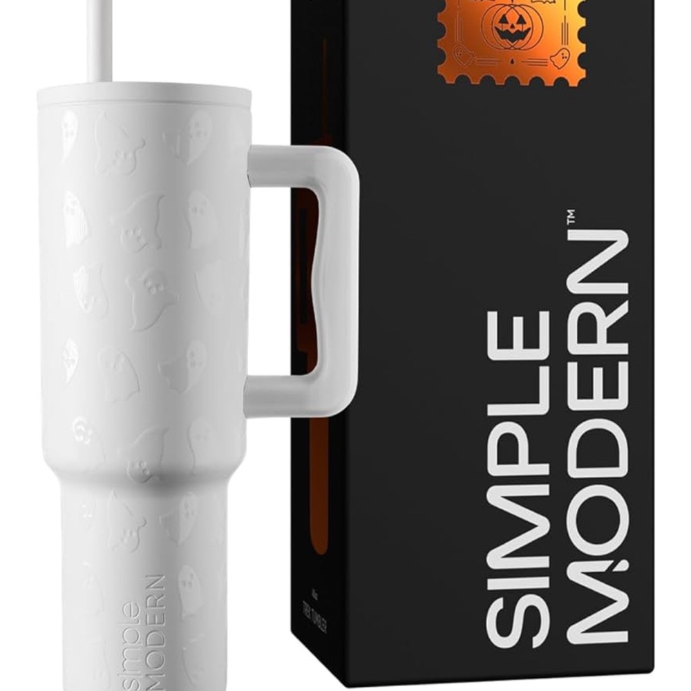 NWT in Box - Simple Modern White Ghost Halloween Tumbler with Handle 👻